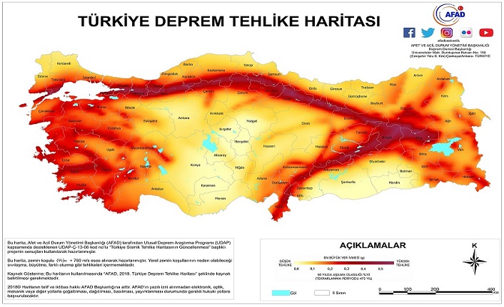 turkiye deprem tehlike haritasy