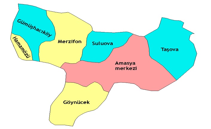 amasya ilceleri harita