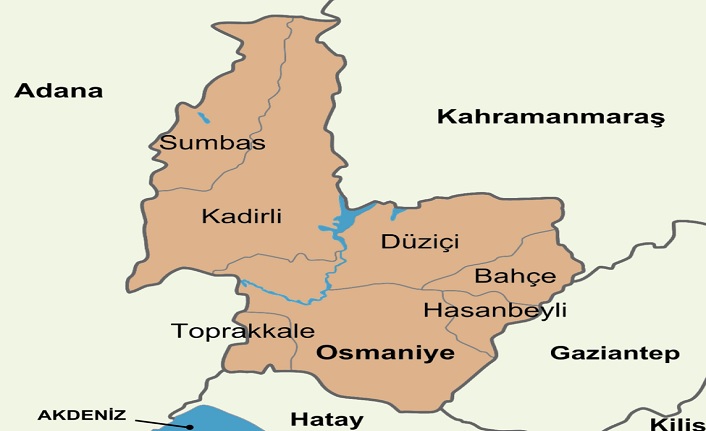 osmaniye ilceleri harita